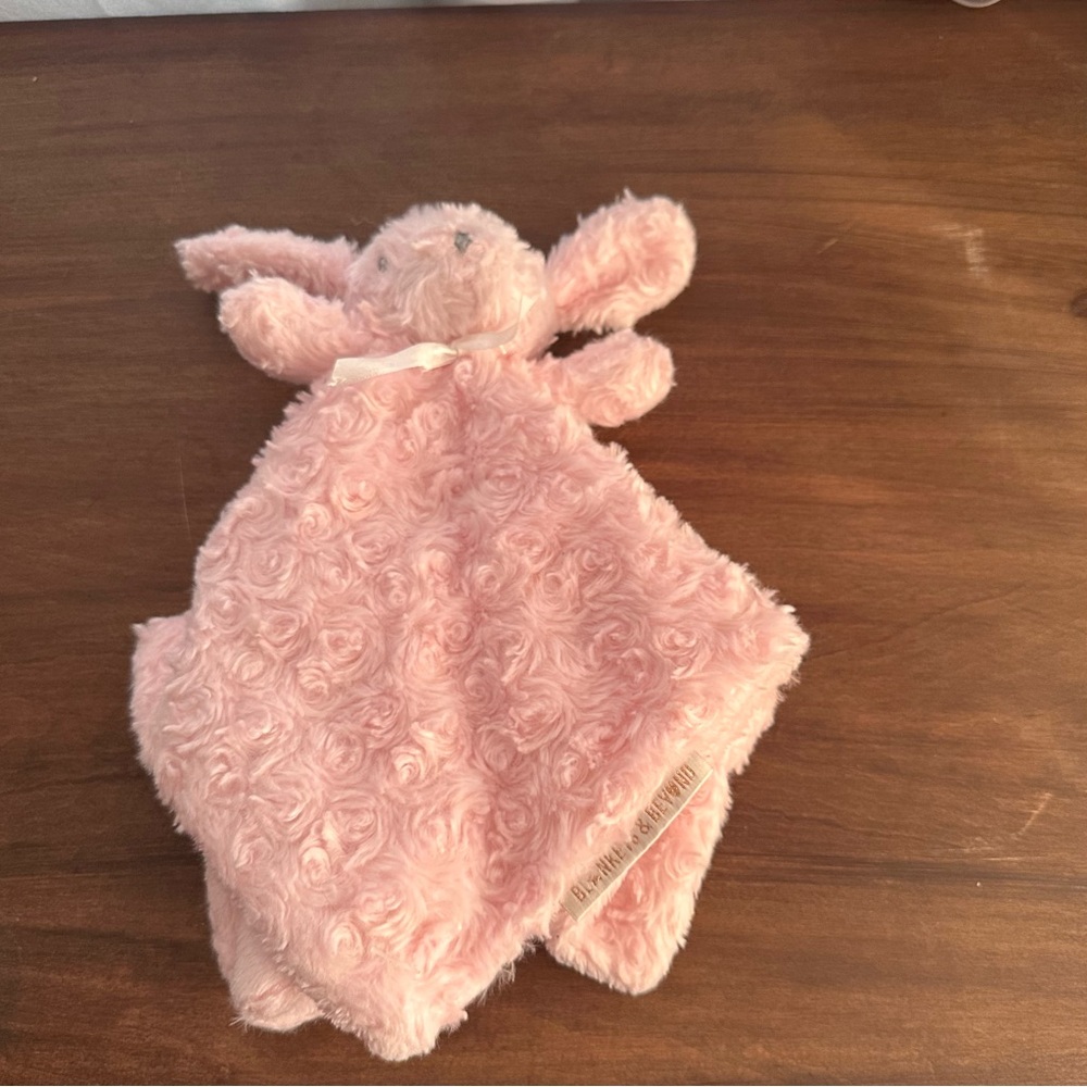 Blankets and Beyond Pink Shaggy Bunny Rabbit Nunu Lovey Lovie Security Blanket